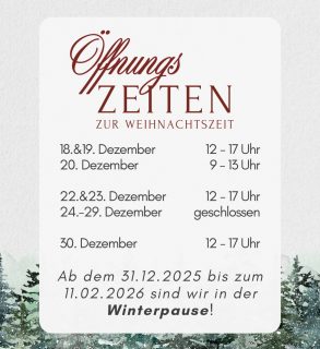⏰Öffnungszeiten zur Weihnachtszeit🎄✨